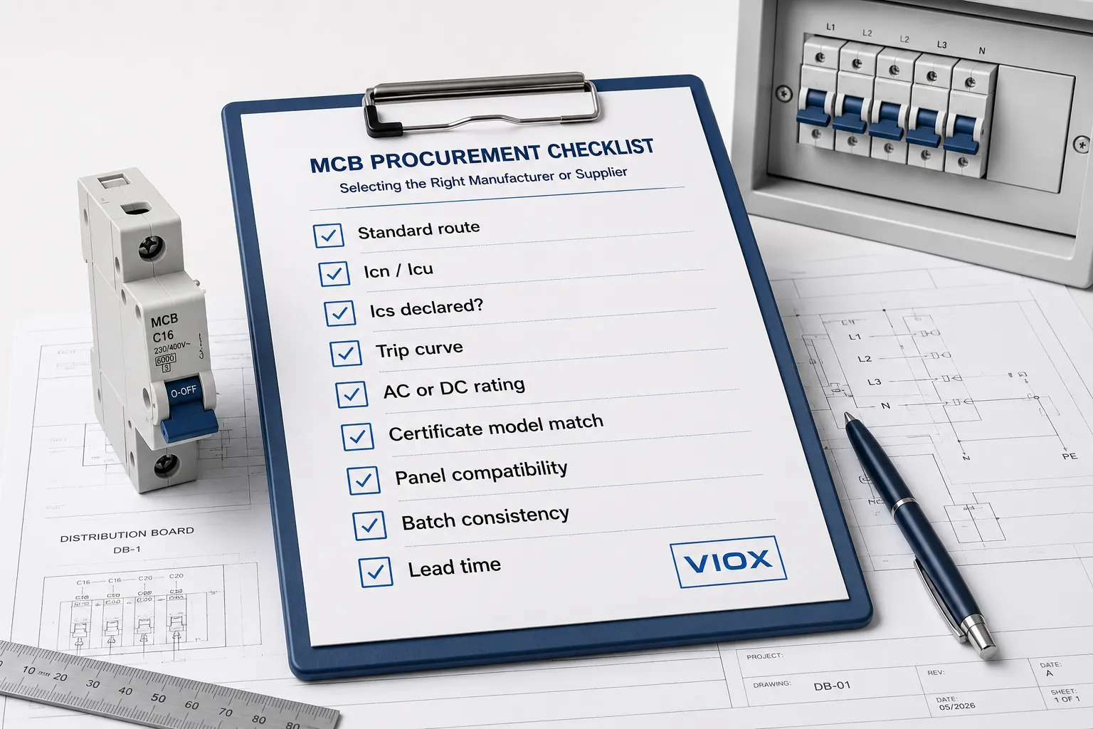 MCB-supplier-checklist-for-standards-Ics-certificate-model-number-AC-DC-rating-and-batch-consistency